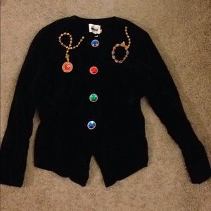 Vintage black velvet jewel jacket